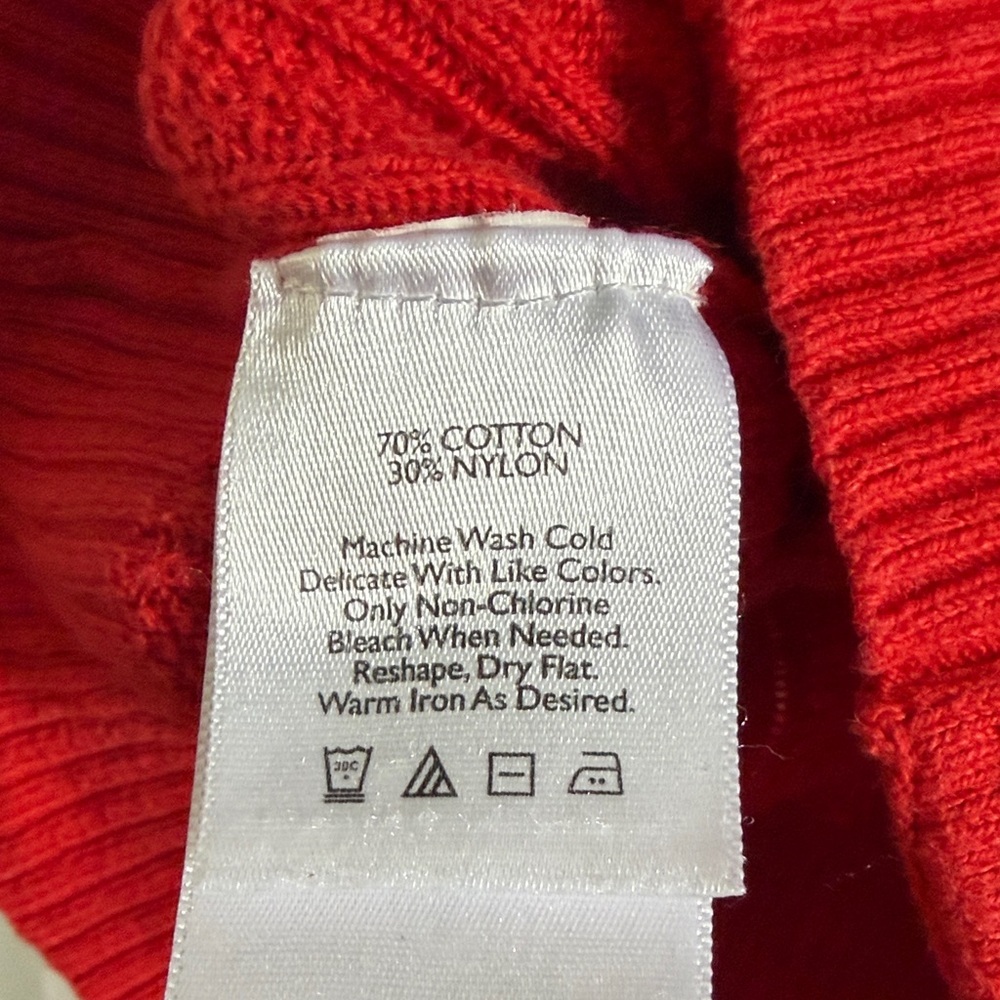 Eddie Bauer Red Ruffle Front Cardigan - Picture 4 of 4